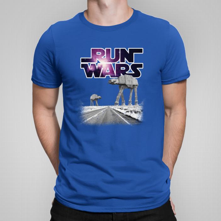 Run wars 2 koszulka męska kolor niebieski