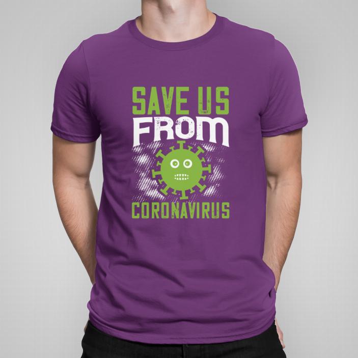 Save us - coronavirus koszulka męska
