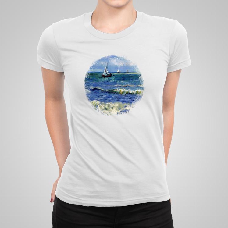 Vincent van Gogh morze koło koszulka damska