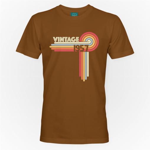Vintage 1957 koszulka męska kolor brązowy
