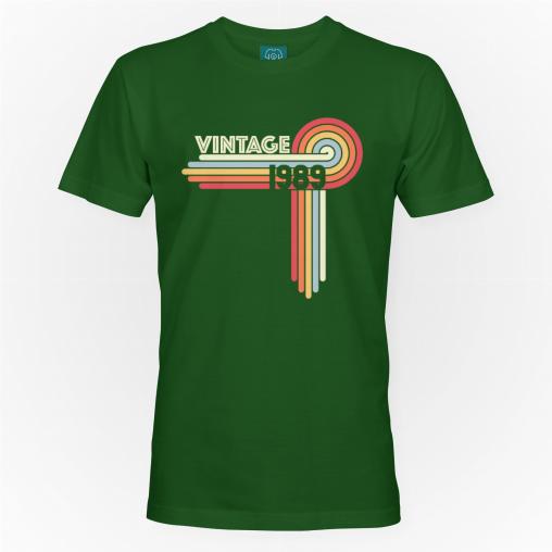 Vintage 1989 koszulka męska kolor ciemna zieleń