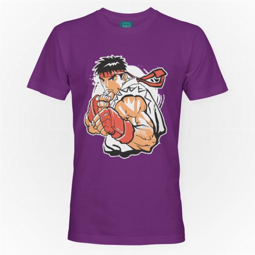 Wielki Ryu koszulka męska kolor fioletowy
