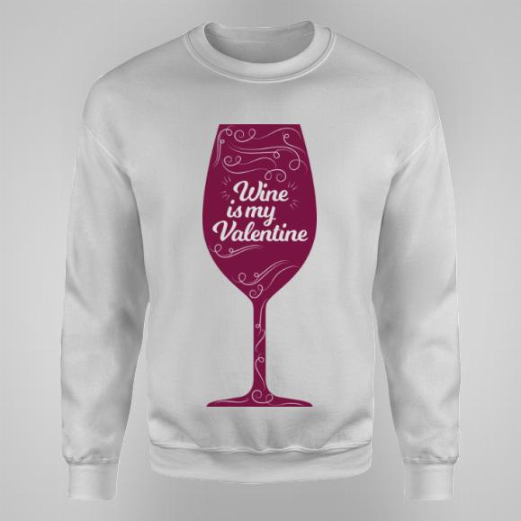 Wine is my Valentine bluza męska bez kaptura