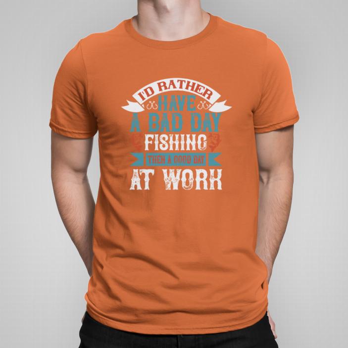 Wolę zły dzień na rybach koszulka męska
