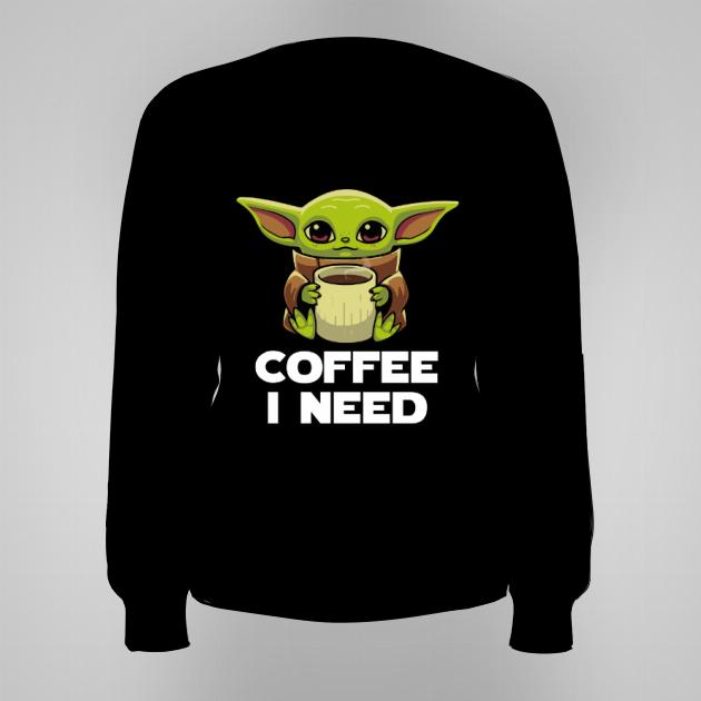 Yoda coffee i need bluza damska bez kaptura