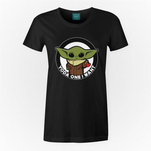 Yoda one i want koszulka damska kolor czarny